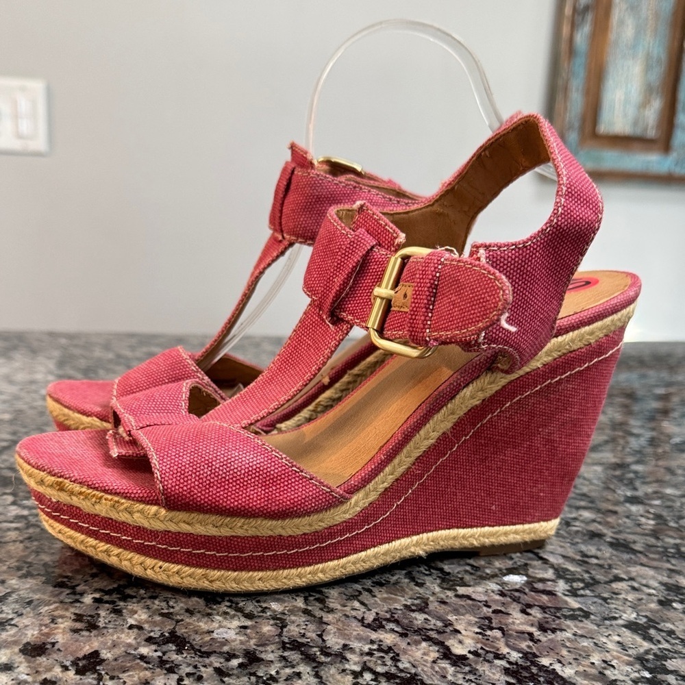 Franco Sarto red espadrilles Wedge Sandals 10 - Picture 4 of 15